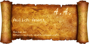 Aulich Anett névjegykártya