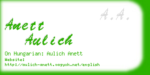 anett aulich business card